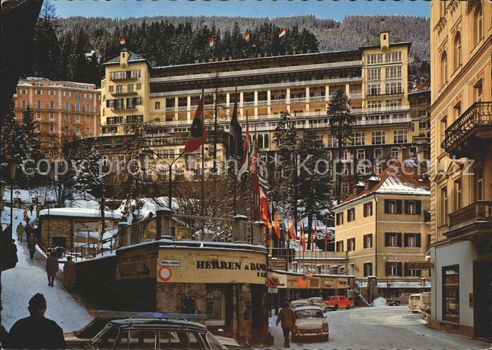 Badgastein Strassenmotiv mit Hotel Bellevue Wintersportplatz