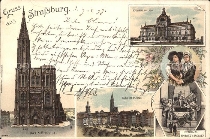 Strassburg Elsass Münster Kleber Platz Kaiserpalais Denkm
