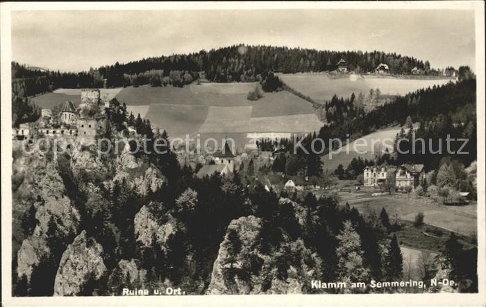 Semmering Niederoesterreich Klamm Ruine und Ort