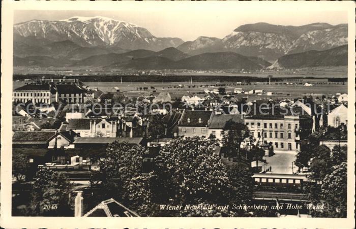 Wiener Neustadt mit Schneeberg und Hohe Wand