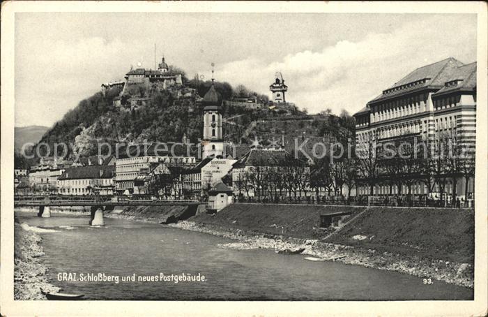 Graz Steiermark Schlossberg und neues Postgebäude