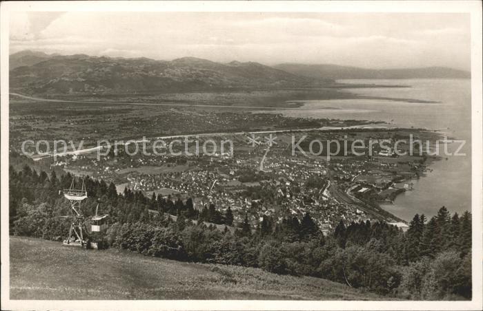 Bregenz Vorarlberg Blick vom Pfaender auf Stadt und Rheintal