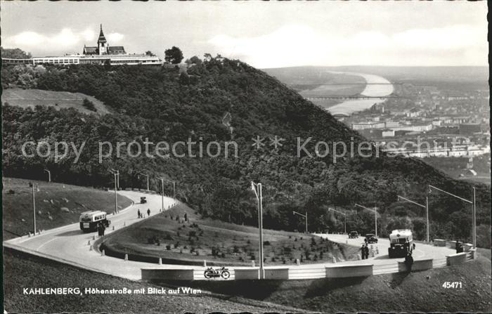 Kahlenberg Wien Hoehenstrasse mit Blick auf Wien