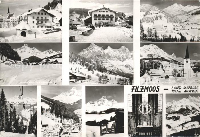 Filzmoos Orts und Teilansichten Skilift  Gasthaeuser Kirche