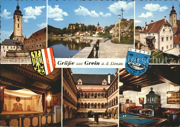 Grein Donau Oberoesterreich Hauptplatz Donauufer Rathaus Stadttheater Greinburgh