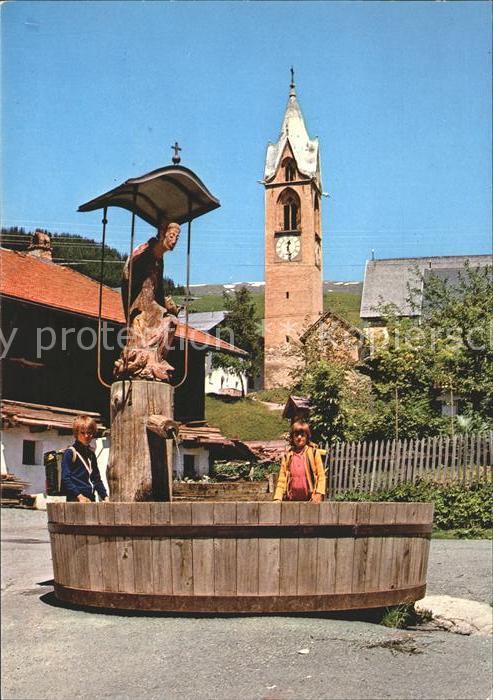 Serfaus Tirol Dorfbrunnen Kirche