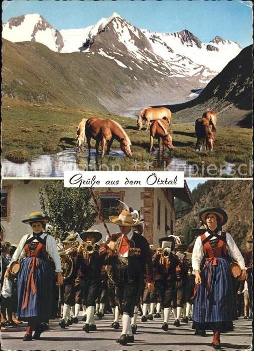 oetztal Tirol Haflinger bei Obergurgel oetztaler Trachtenkapelle