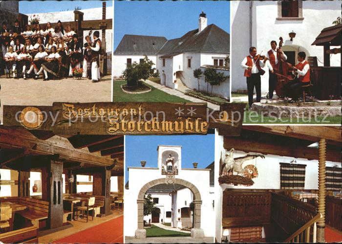 Oslip Burgenland Restaurant Storchmuehle Teilansichten Trachtengmusikgruppe