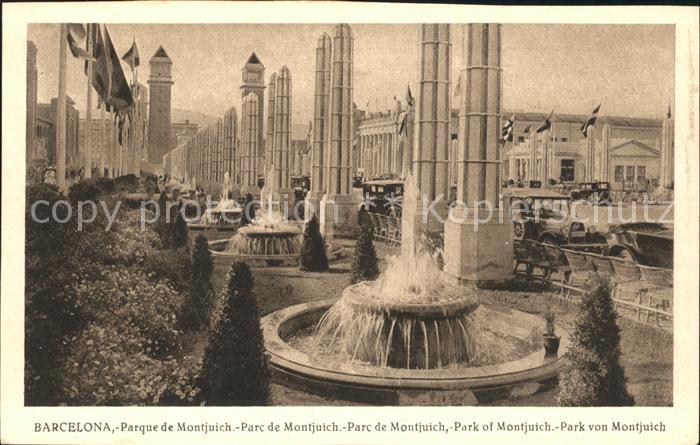 Barcelona Cataluna Parque de Montjuich Fuente Springbrunnen