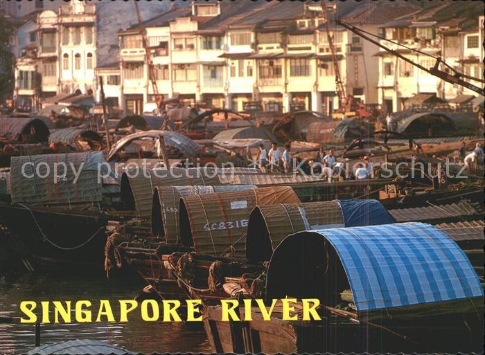 Singapore The Singapore River with old fashioned godowns