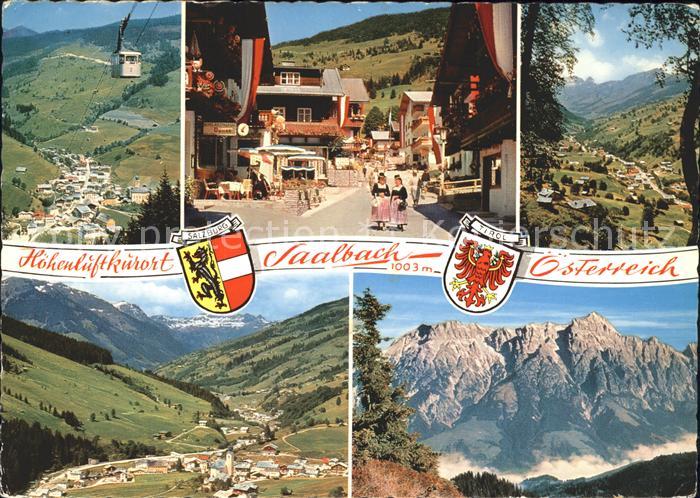 Saalbach-Hinterglemm Hoehenluftkurort Seilbahn Dorfstrasse Trachten Alpenpanoram