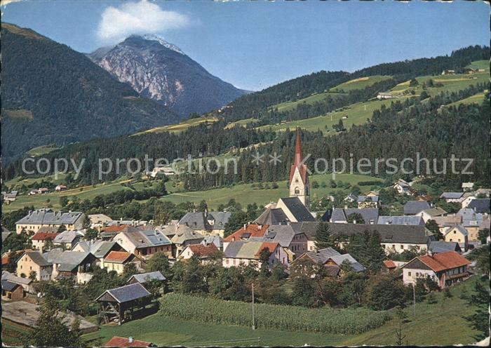 Koetschach-Mauthen Kaernten Ortsansicht mit Kirche Alpenpanorama Sommerfrische