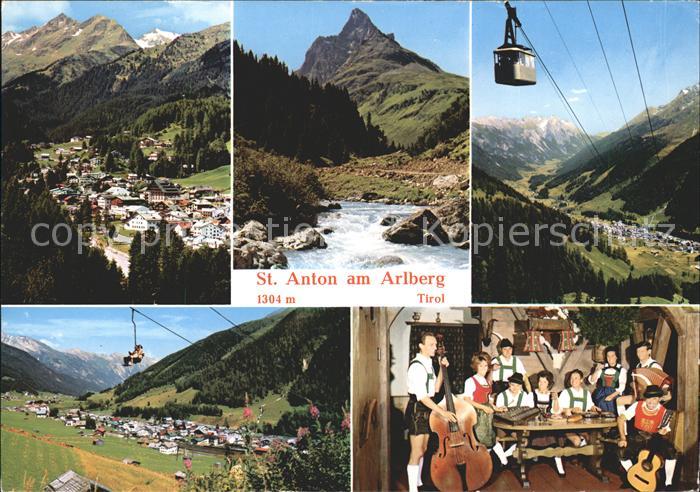 St Anton Arlberg Gesamtansicht mit Alpenpanorama Kabinenbahn Musik Instrument Be