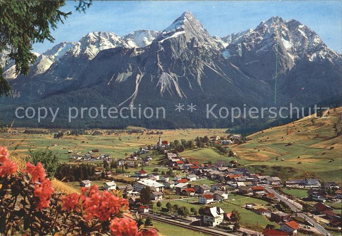 Lermoos Tirol Panorama mit Sonnenspitze Wampeter Schrofen Mieminger Kette