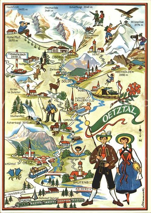 Oetztal Tirol Karte Feriengebiet