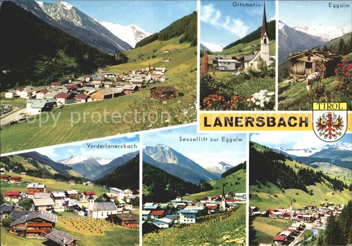 Lanersbach Teilansichten Alpenpanorama Eggalm Wappen