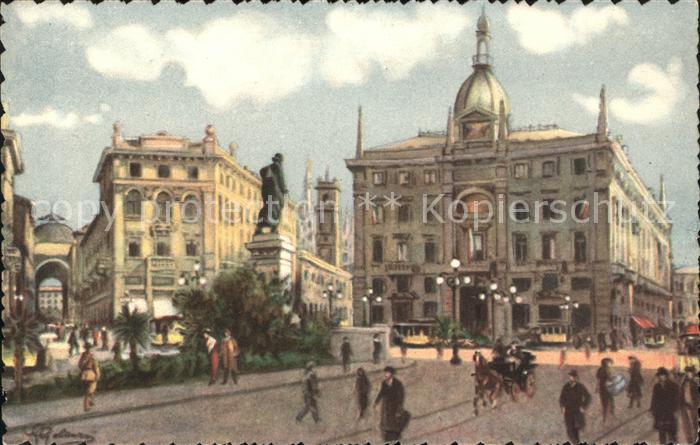 Milano Piazza Cordusio e Monumento a Parini