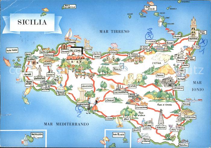 Sicilia Mar Tirreno Mar Mediterraaneo