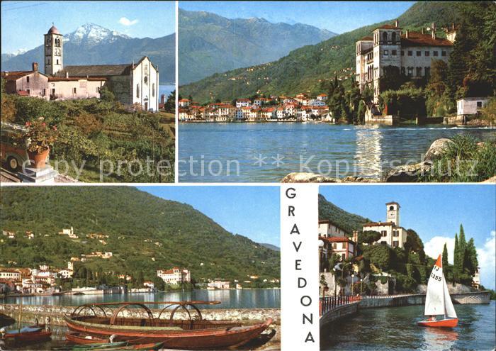 Gravedona Como Segelboot See Kirche