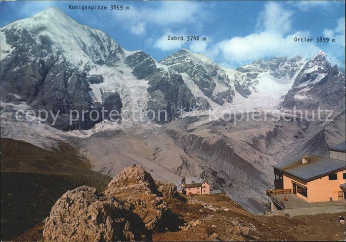 Sulden Solda Koenigspitze Zebru Ortler Bergstation der Madritsch Seilbahn Schaub