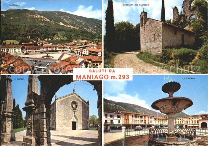 Maniago Brunnen  Kirche Schloss il Duomo fontana