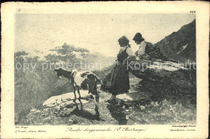 Kuenstlerkarte E. Bartesago Prealpi bergamasche Ziege