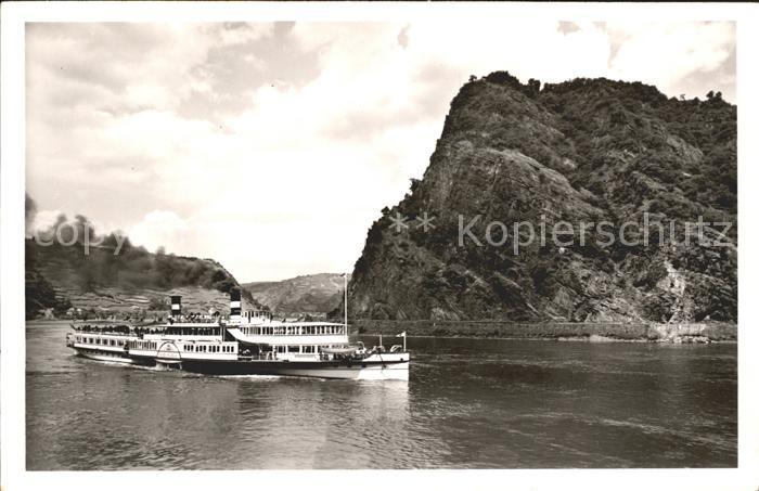 Dampfer Seitenrad Kaiser Wilhelm St. Goarshausen Felsenta