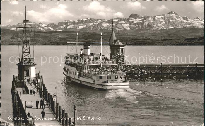 Dampfer Binnenschifffahrt M.S. Austria Konstanz am Bodensee Hafen