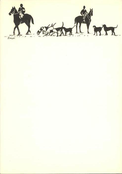 Pferdesport Pferderennen Reitsport Pferdesportsilhouetten E. Zinsel Hunde