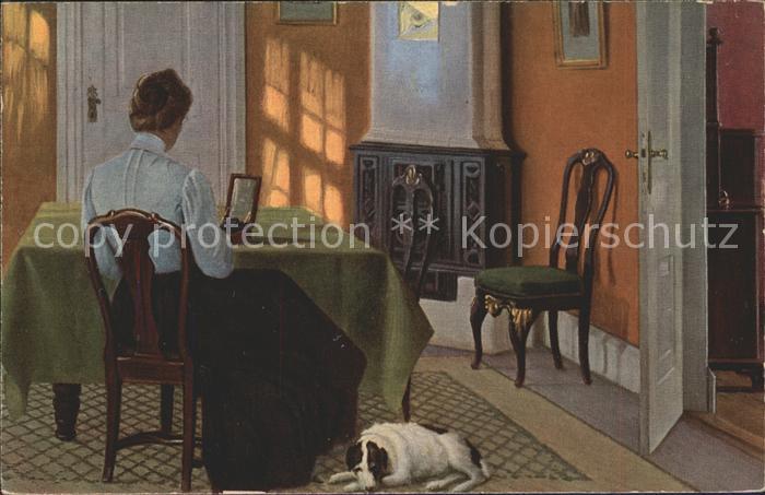 Kuenstlerkarte Sigvard Hansen Ruhiges Heim Nr. 64 Hund