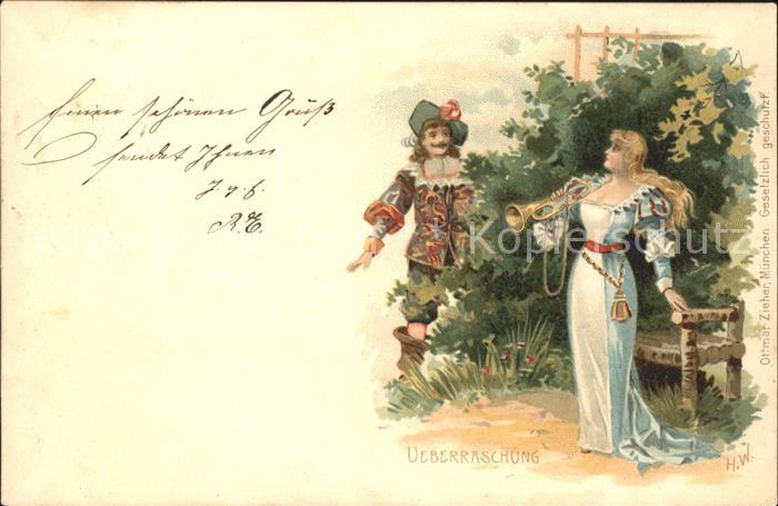 Trompeter Scheffel Überraschung Litho