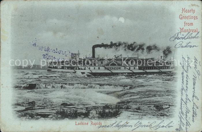 Dampfer Seitenrad Sovereign Montreal Lachine Rapids
