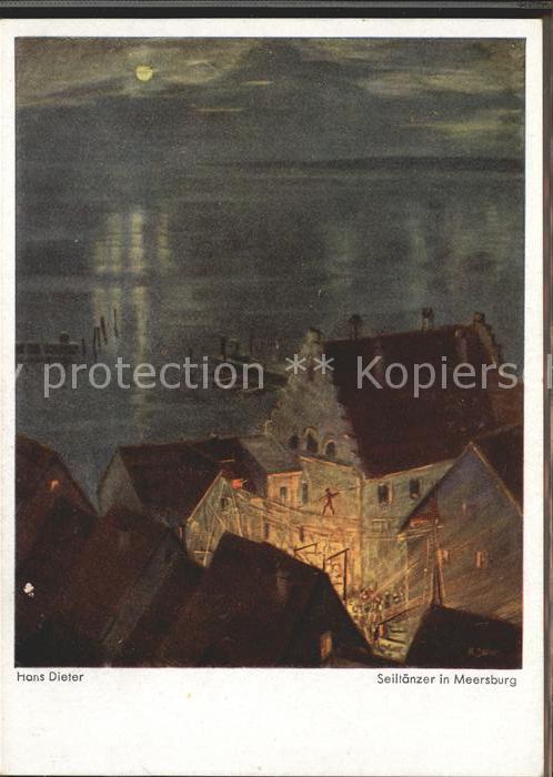 DIETER Hans (1881-1968) Bodenseekuenstler Seiltaenzer in Meersburg