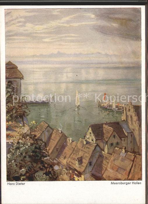 DIETER Hans (1881-1968) Bodenseekuenstler Meersburger Hafen