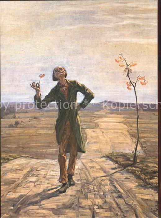 DIETER Hans (1881-1968) Bodenseekuenstler Einer der seiner Wege geht