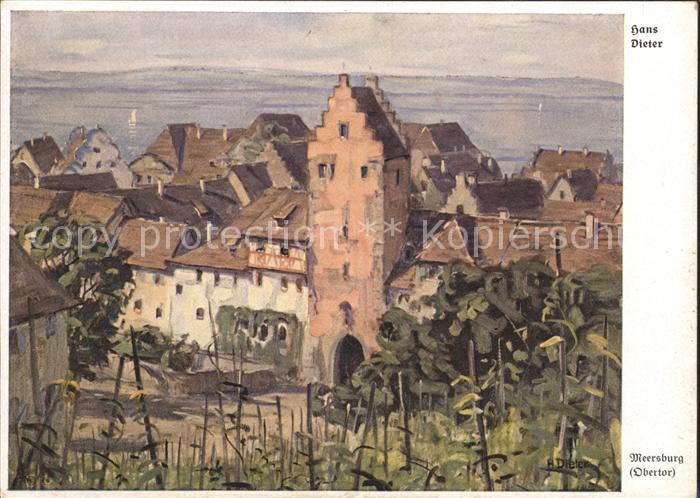 DIETER Hans (1881-1968) Bodenseekuenstler Meersburg Obertor Nr. 5705