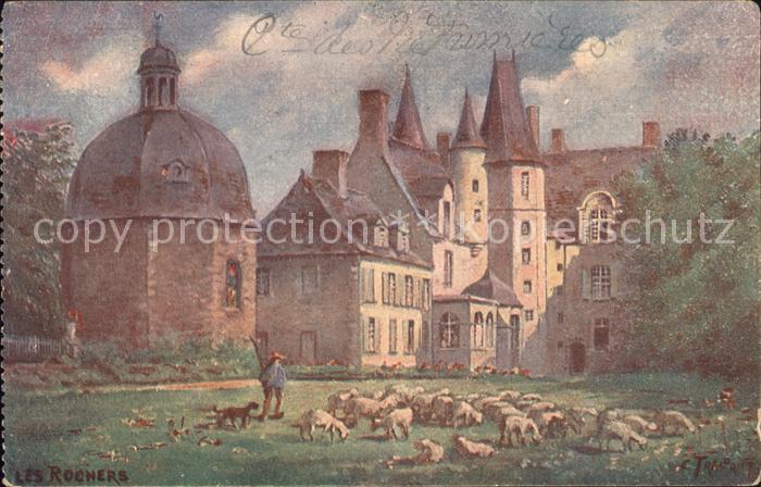 Kuenstlerkarte Collection de la Petite Gironde Chateau Schafe