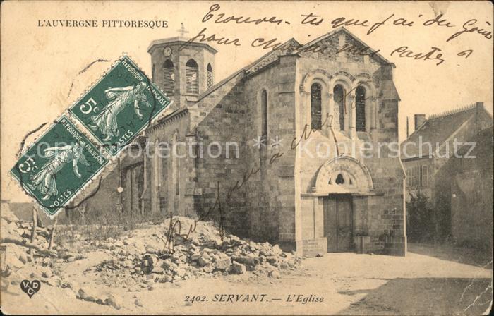 Servant Eglise Stempel auf AK