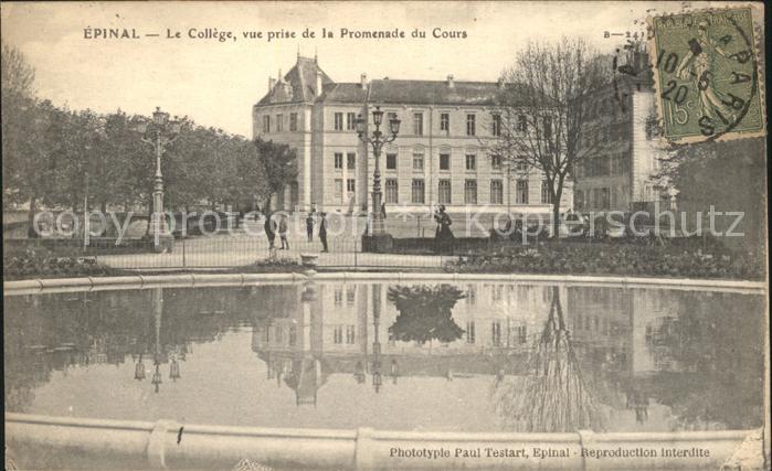 Epinal Vosges College vur prise de la Promenade du Cours Stempel auf AK