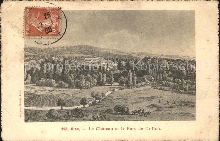 Crillon Chateau et Parc Stempel auf AK