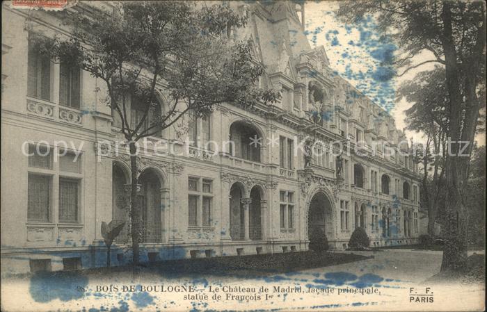Paris Bois de Boulogne Chateau de Madrid Stat