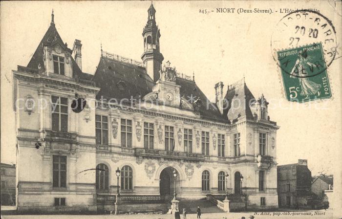 Niort 79 Hotel de Ville Stempel auf AK