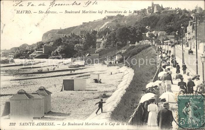 Sainte-Adresse Boulevard Maritime Cap de la Heve Stempel auf AK