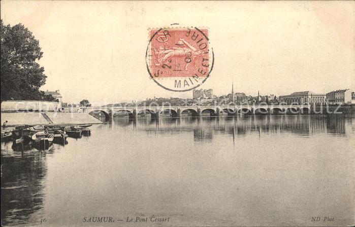 Saumur Pont Cessart Stempel auf AK