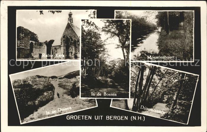 Bergen aan Zee Ruine Kerk Bossen Mosselenbuurt Duinen Droomlaantje