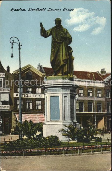 Haarlem Standbeeld Laurens Coster Denkmal