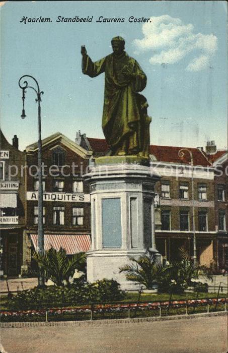 Haarlem Standbeeld Laurens Coster Denkmal