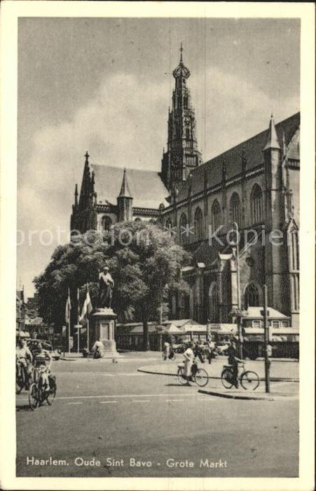Haarlem Oude Sint Bavo Kathedraal Grote Markt Denkmal Kathedrale