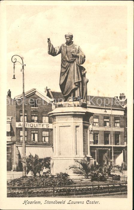 Haarlem Standbeeld Laurens Coster Monument Denkmal Statue