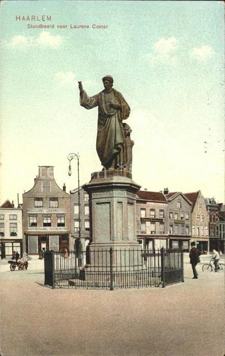 Haarlem Standbeeld Laurens Coster Monument Denkmal Statue